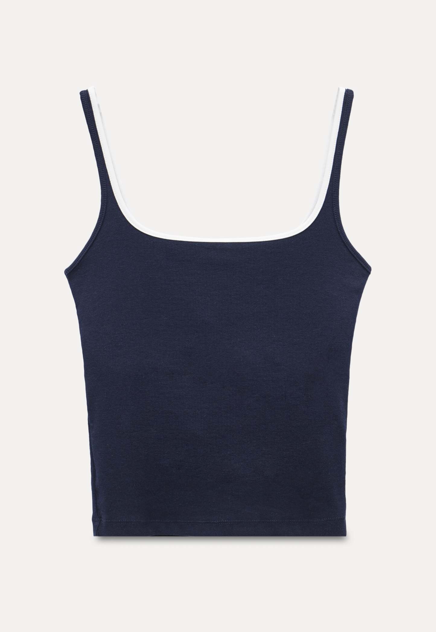 Contrast Trim Buttoned Tank Top