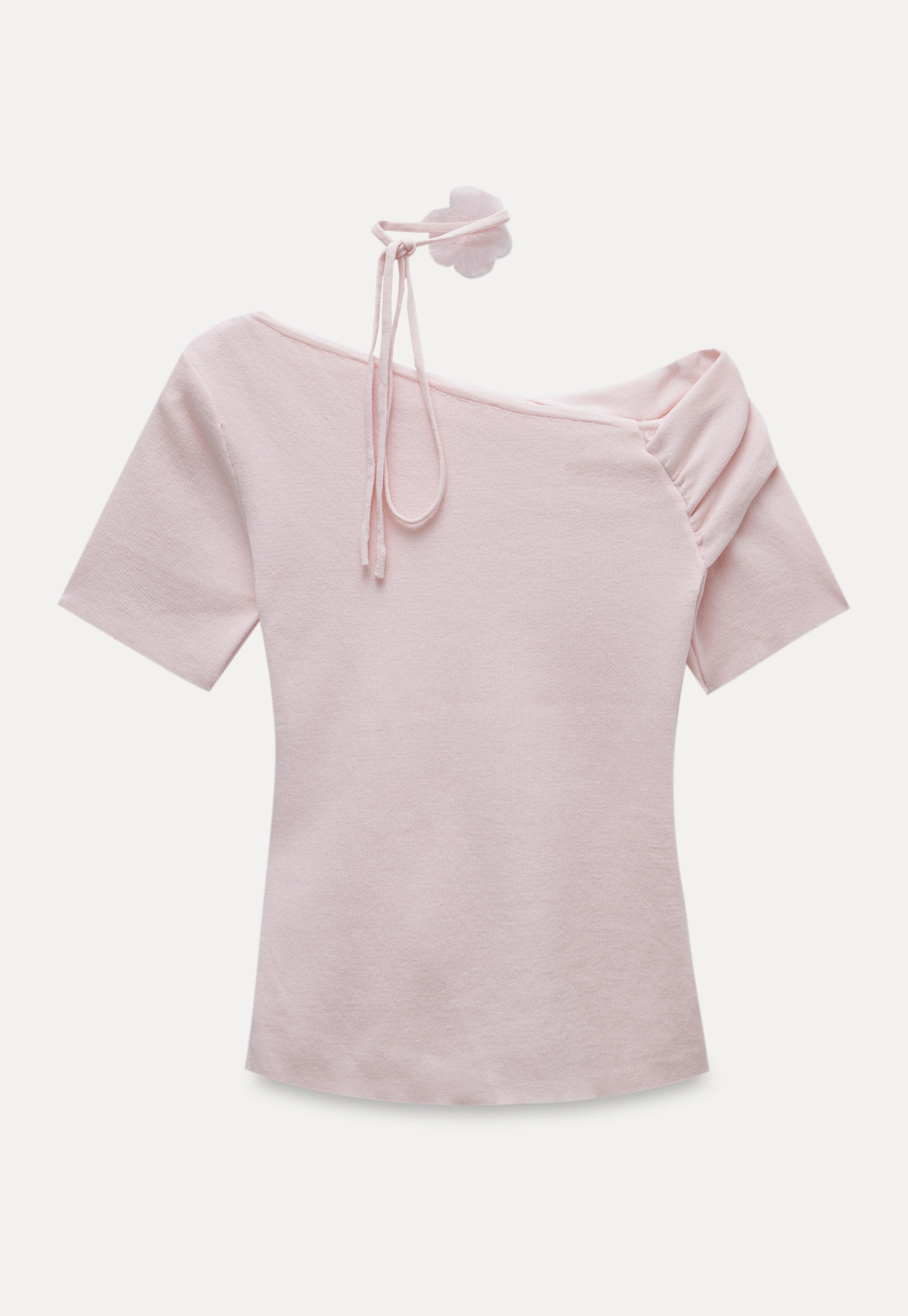 Women's Off-Shoulder Top with Flower Strap