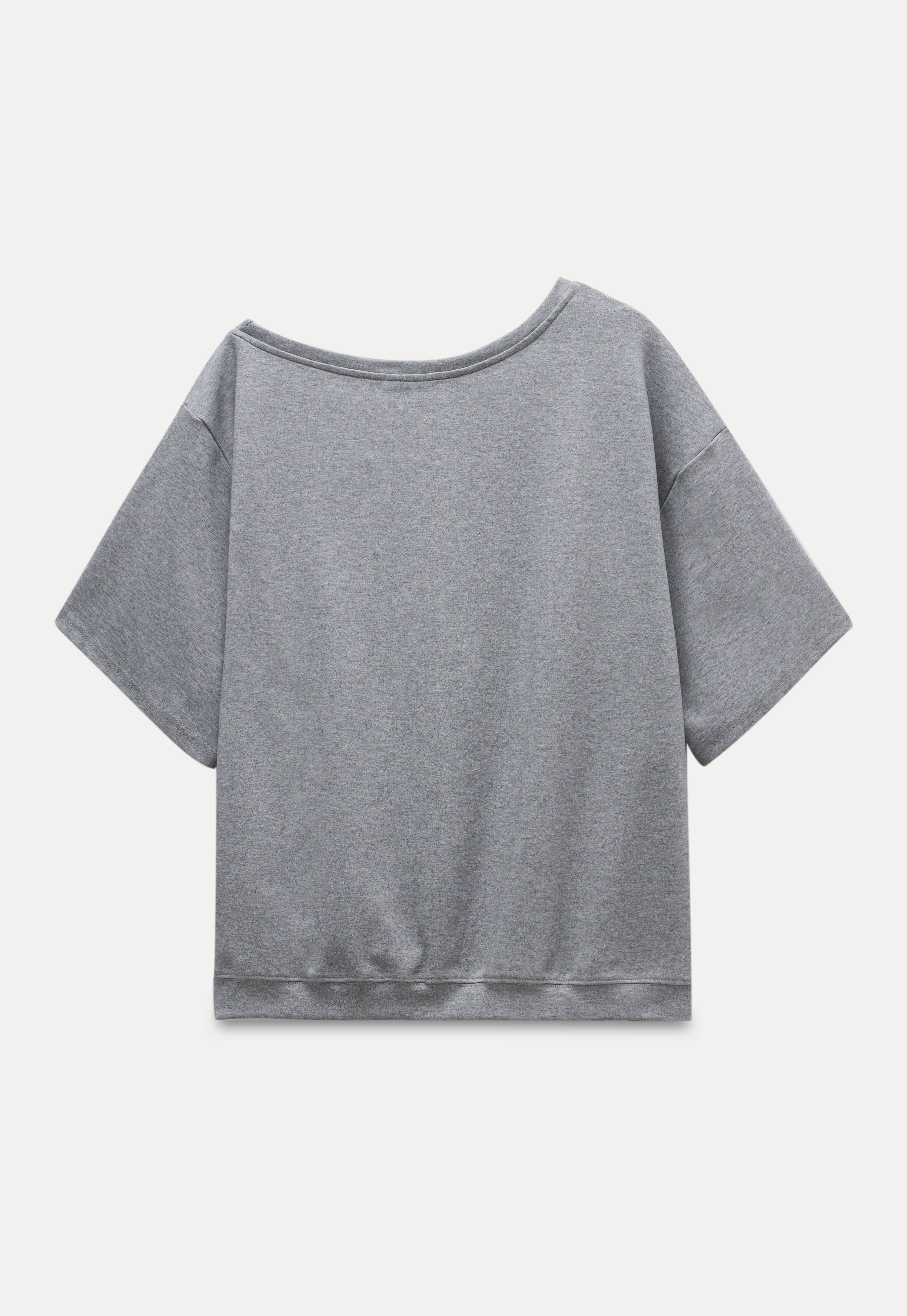 Off-Shoulder Tee with Heart Detail
