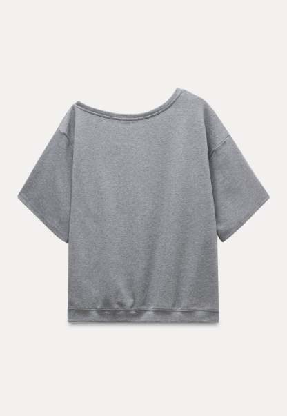 Off-Shoulder Tee with Heart Detail