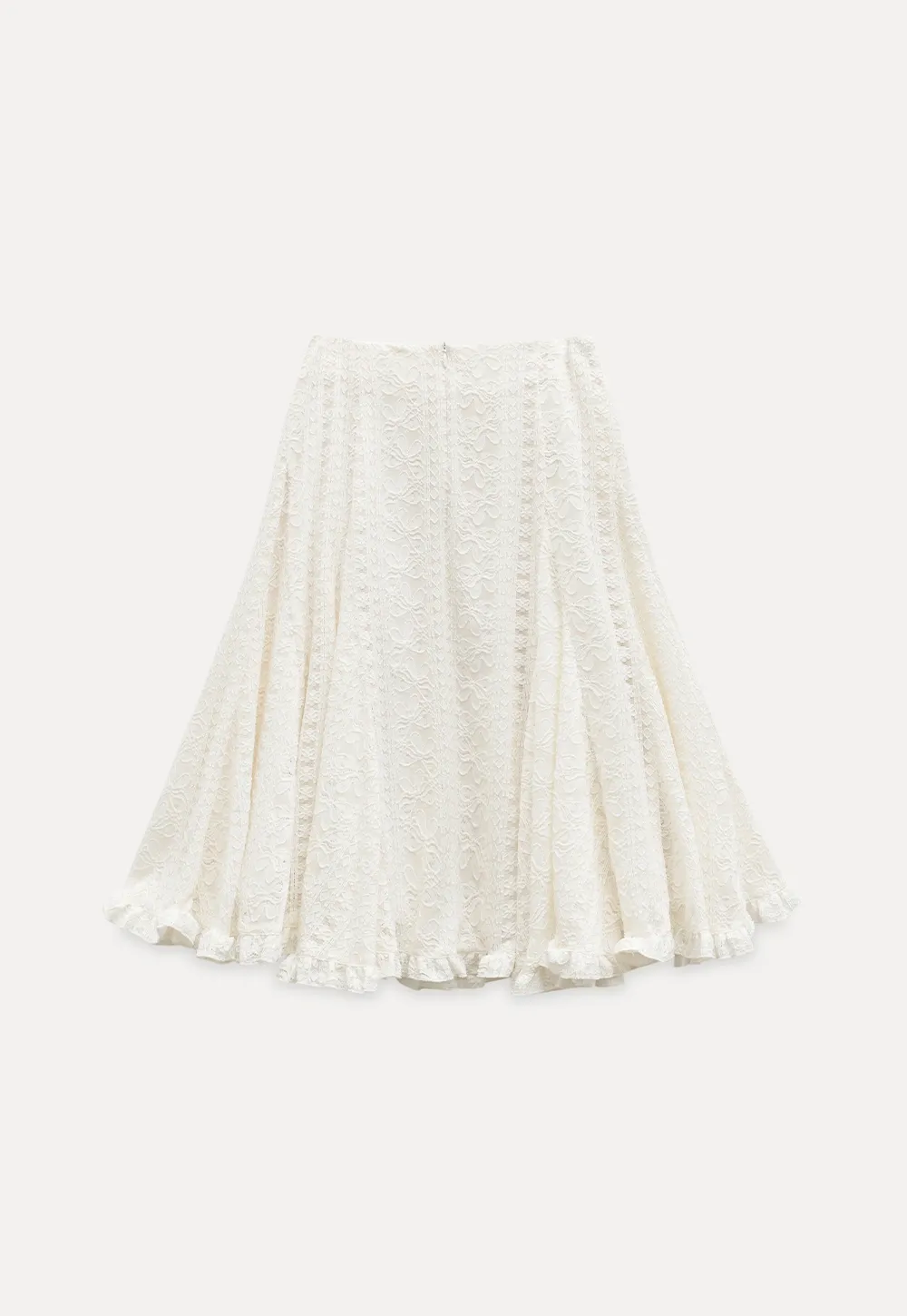 Elegant White A-Line Lace Skirt