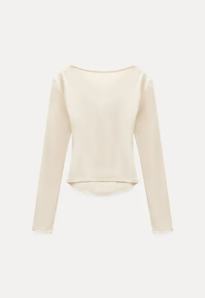 Womens Long Sleeve Drape Neck Top