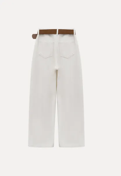 Womens High Waist Wide Leg Pants with Belt