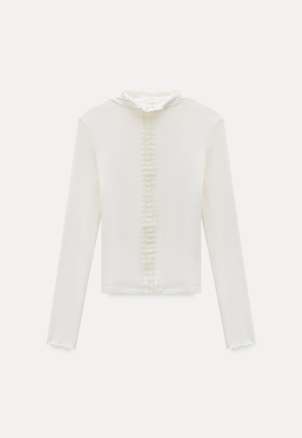 Women’s White Long Sleeve Turtleneck Top
