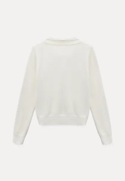 Womens Knit Sweater with Tie Neck