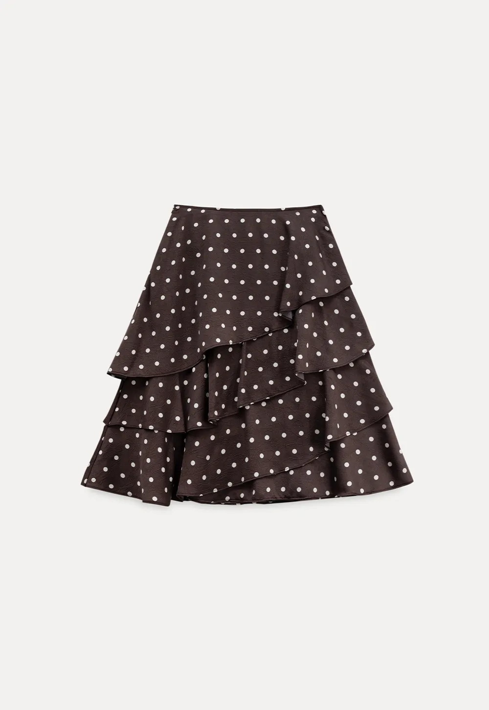 Women Brown Polka Dot Tiered Skirt