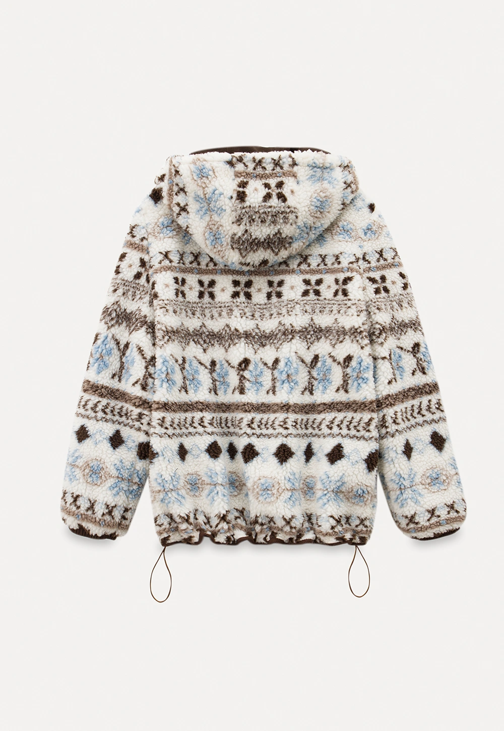 Women Patterned Fleece Jacket with Hood