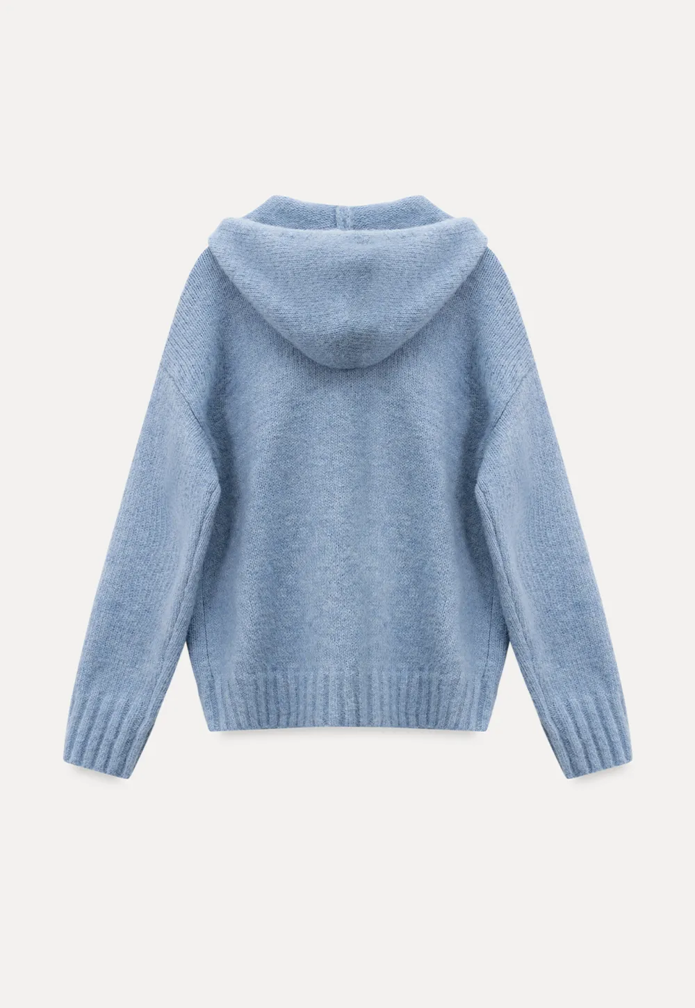 Pom-Pom Hooded Knit Sweater