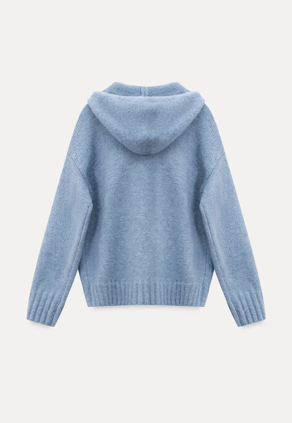 Pom-Pom Hooded Knit Sweater