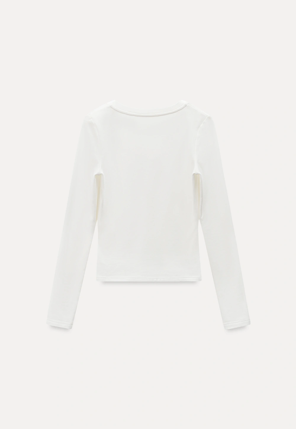 Women White V-Neck Long Sleeve Top