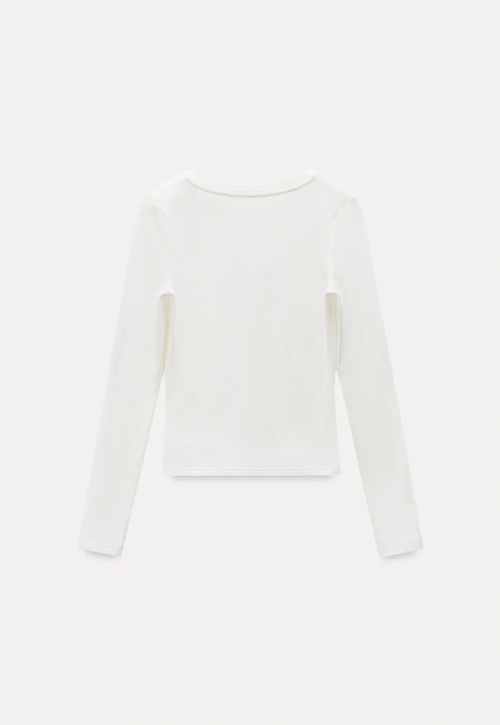 Women White V-Neck Long Sleeve Top