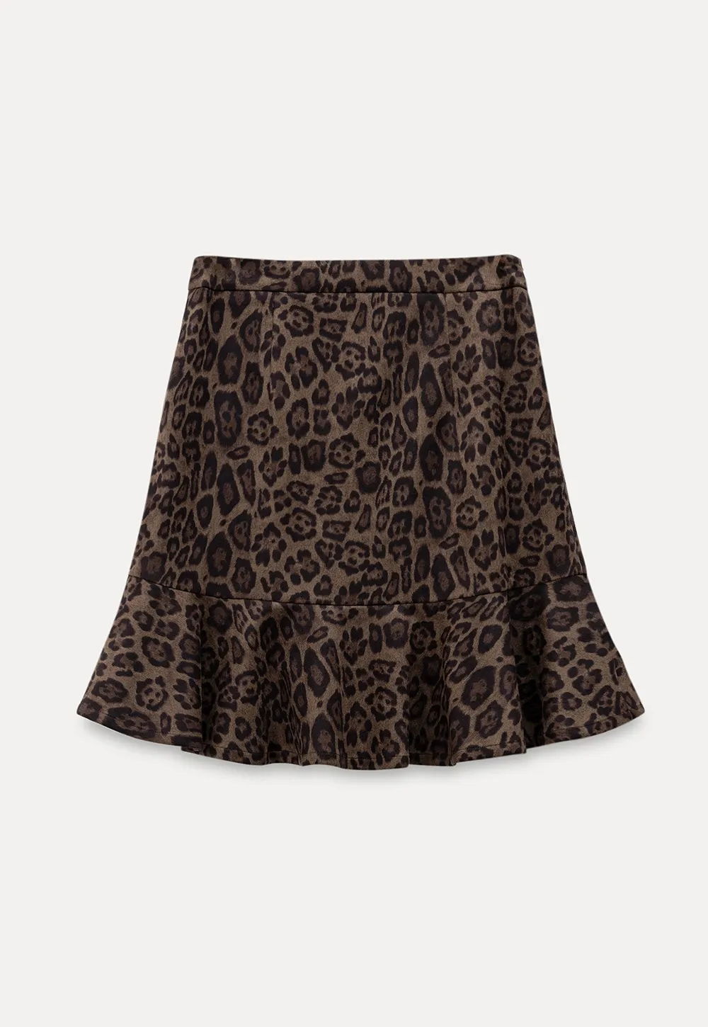 Leopard Print Flared Skirt