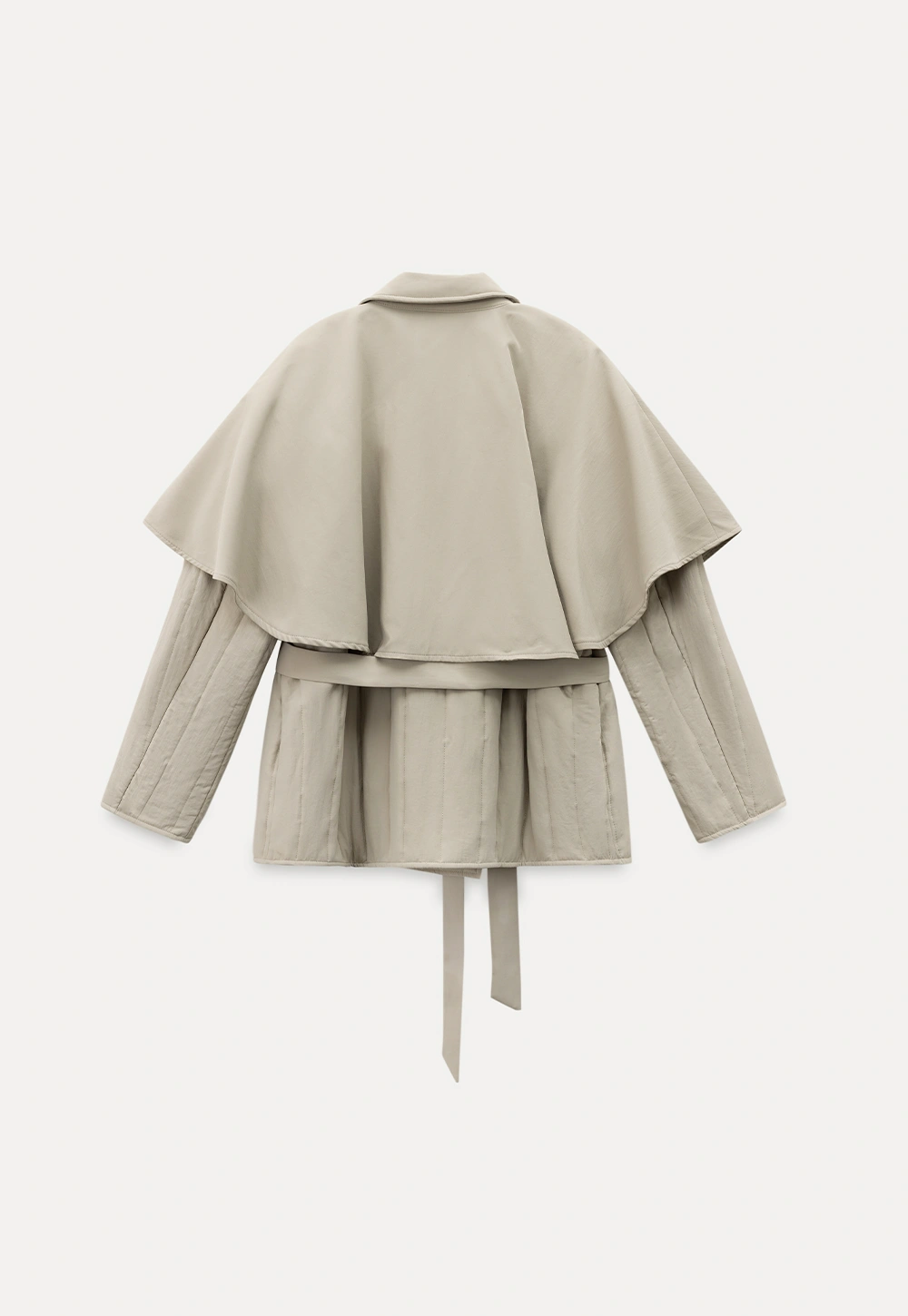 Trench Coat with Belt and Cape Sleeves for Women