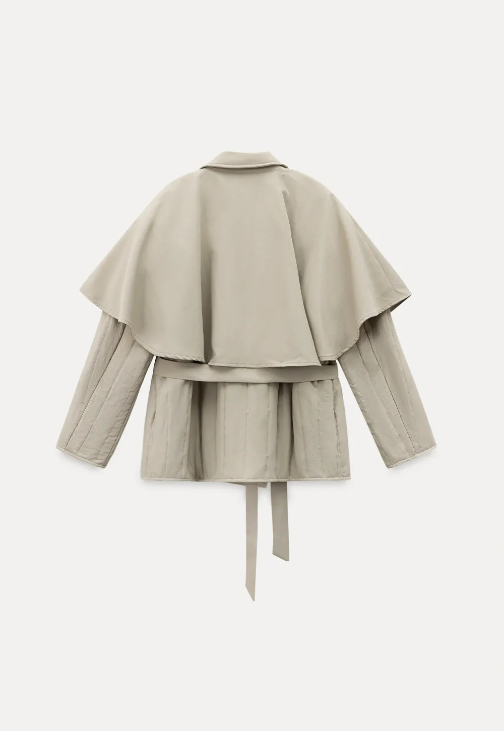 Trench Coat with Belt and Cape Sleeves for Women