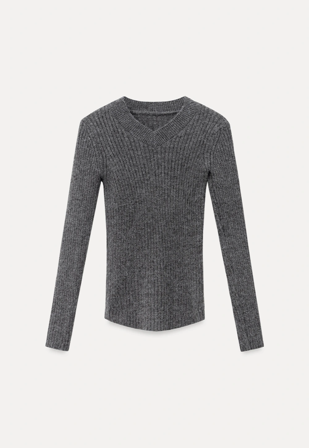 Cropped Buttoned Cape with V-Neck Fitted Thick Knit Sweater