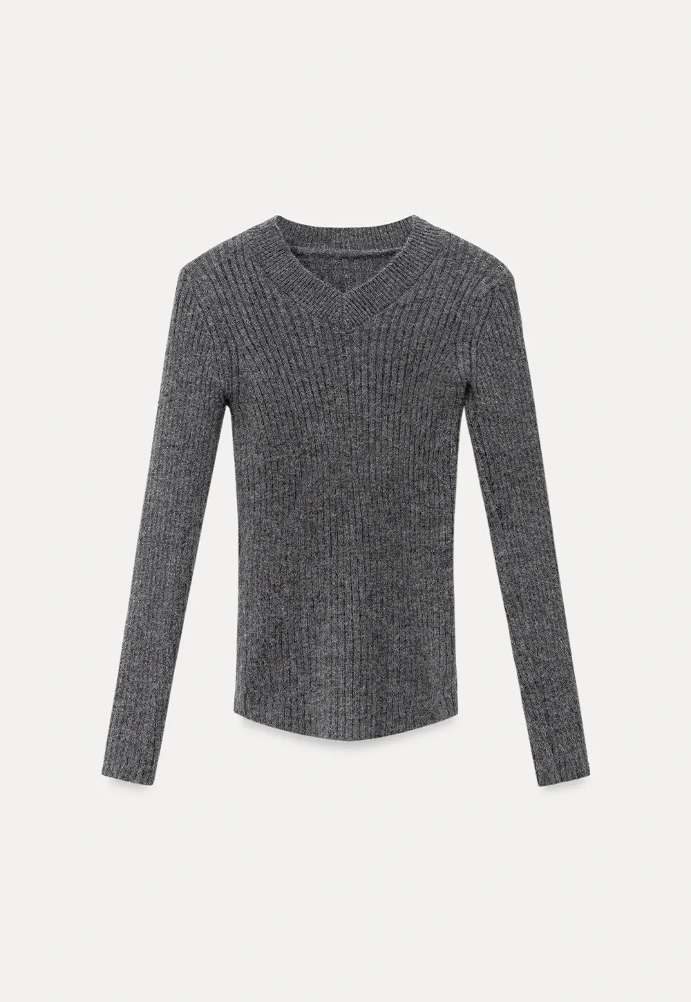 Cropped Buttoned Cape with V-Neck Fitted Thick Knit Sweater