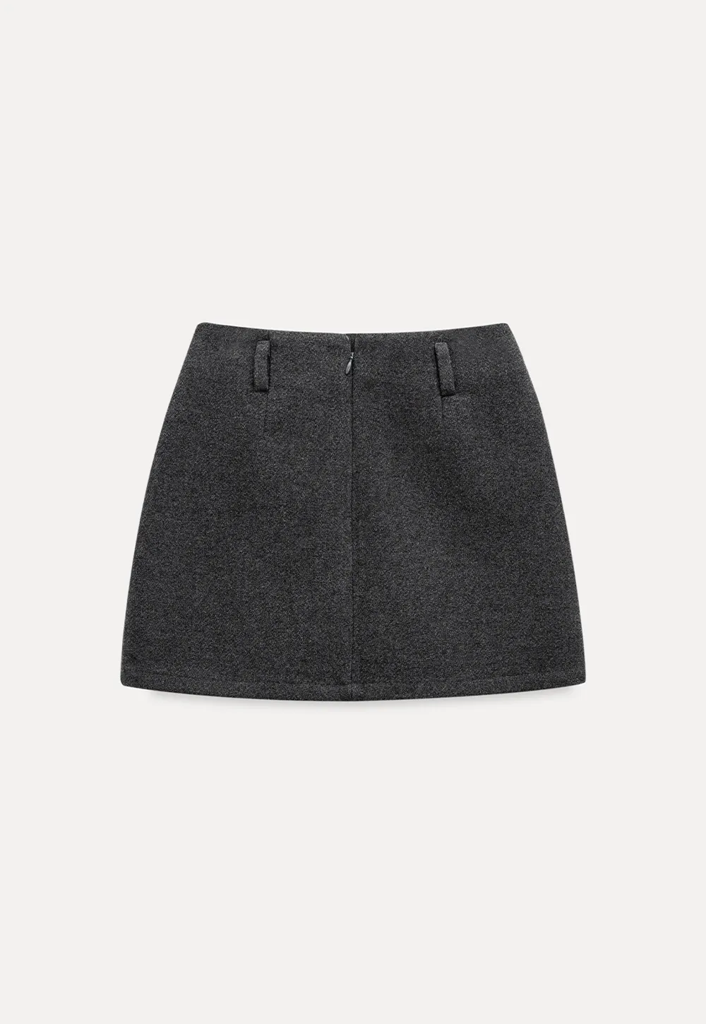 High-Waisted A-Line Wool Skirt