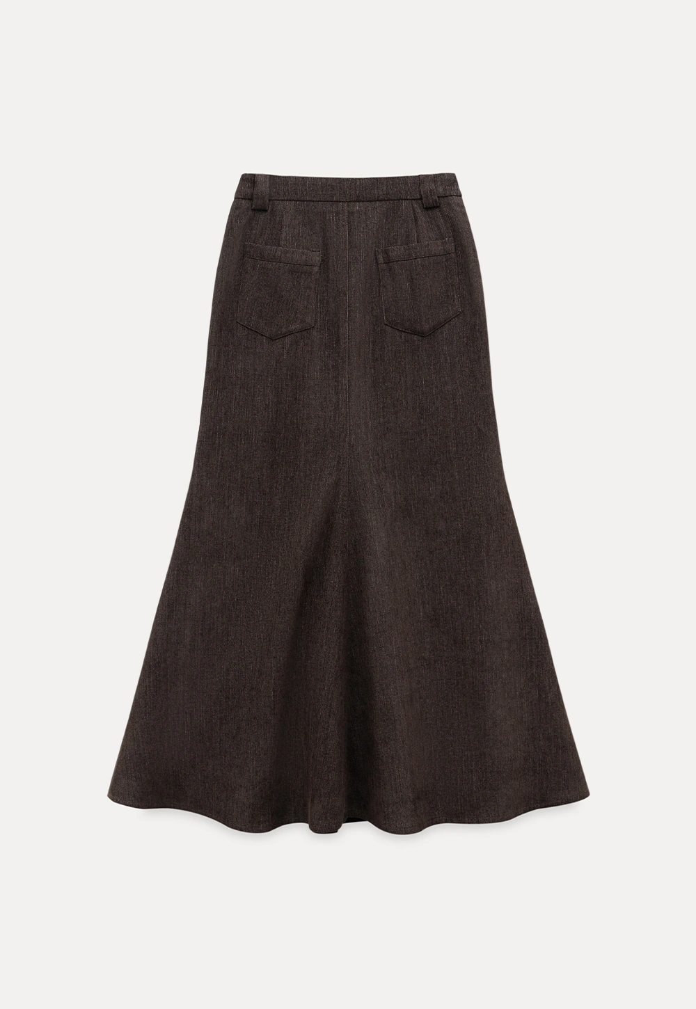 Casual High-Waisted Brown Skirt with Flared Bottom