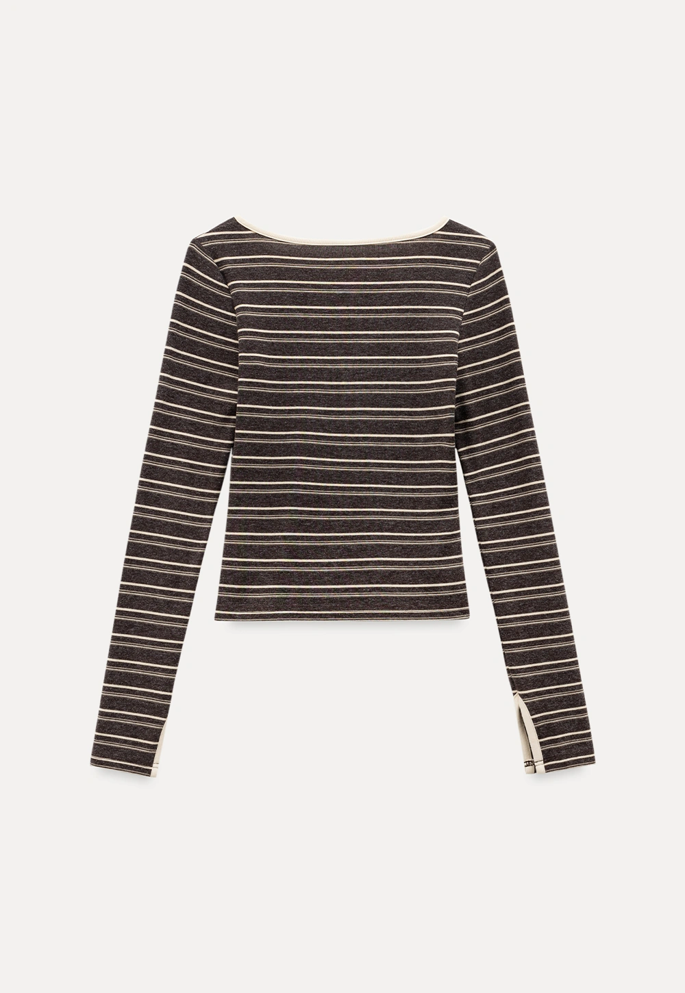 Women Striped Long Sleeve V-Neck Top