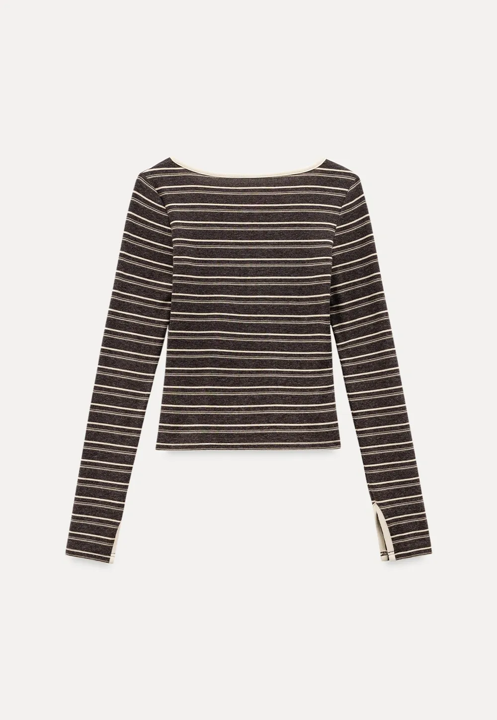 Women Striped Long Sleeve V-Neck Top