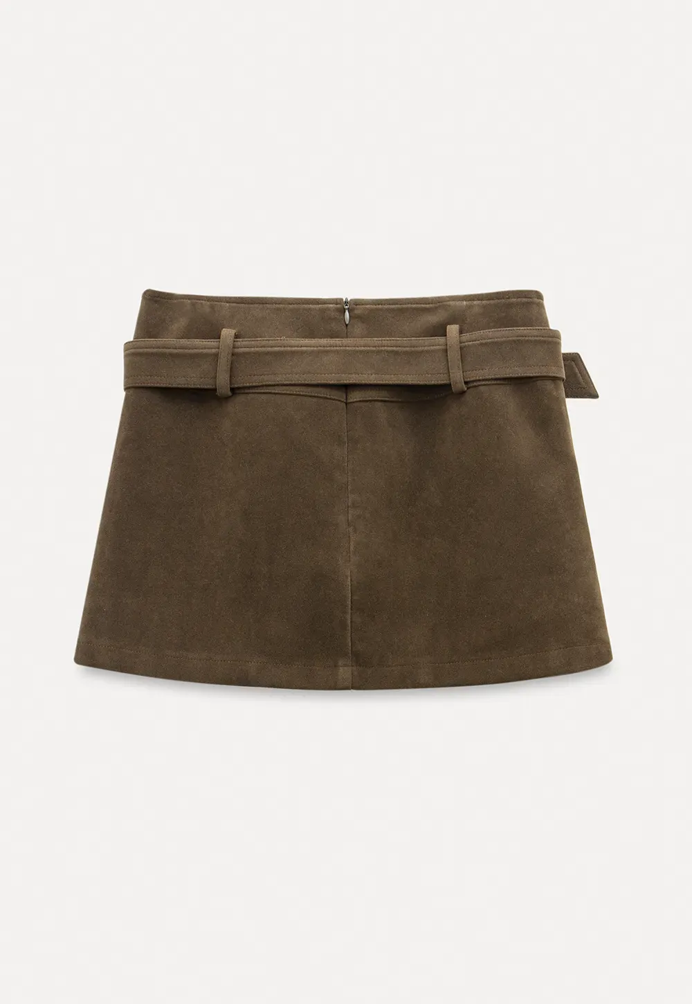 Suede Belted Mini Skirt