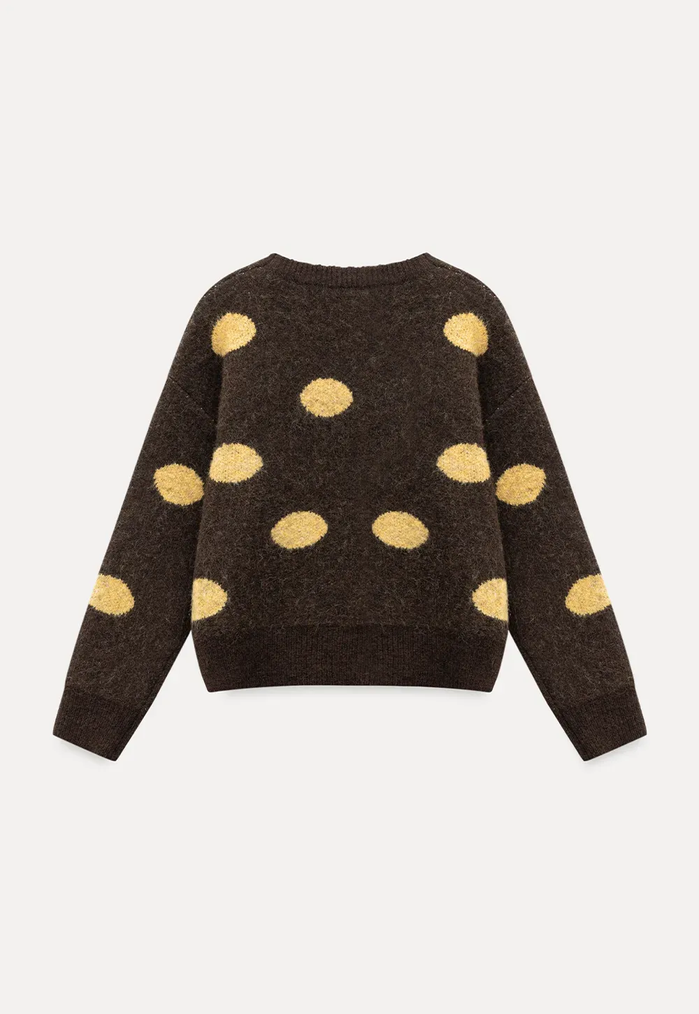 Fuzzy Polka Dot Knit Sweater