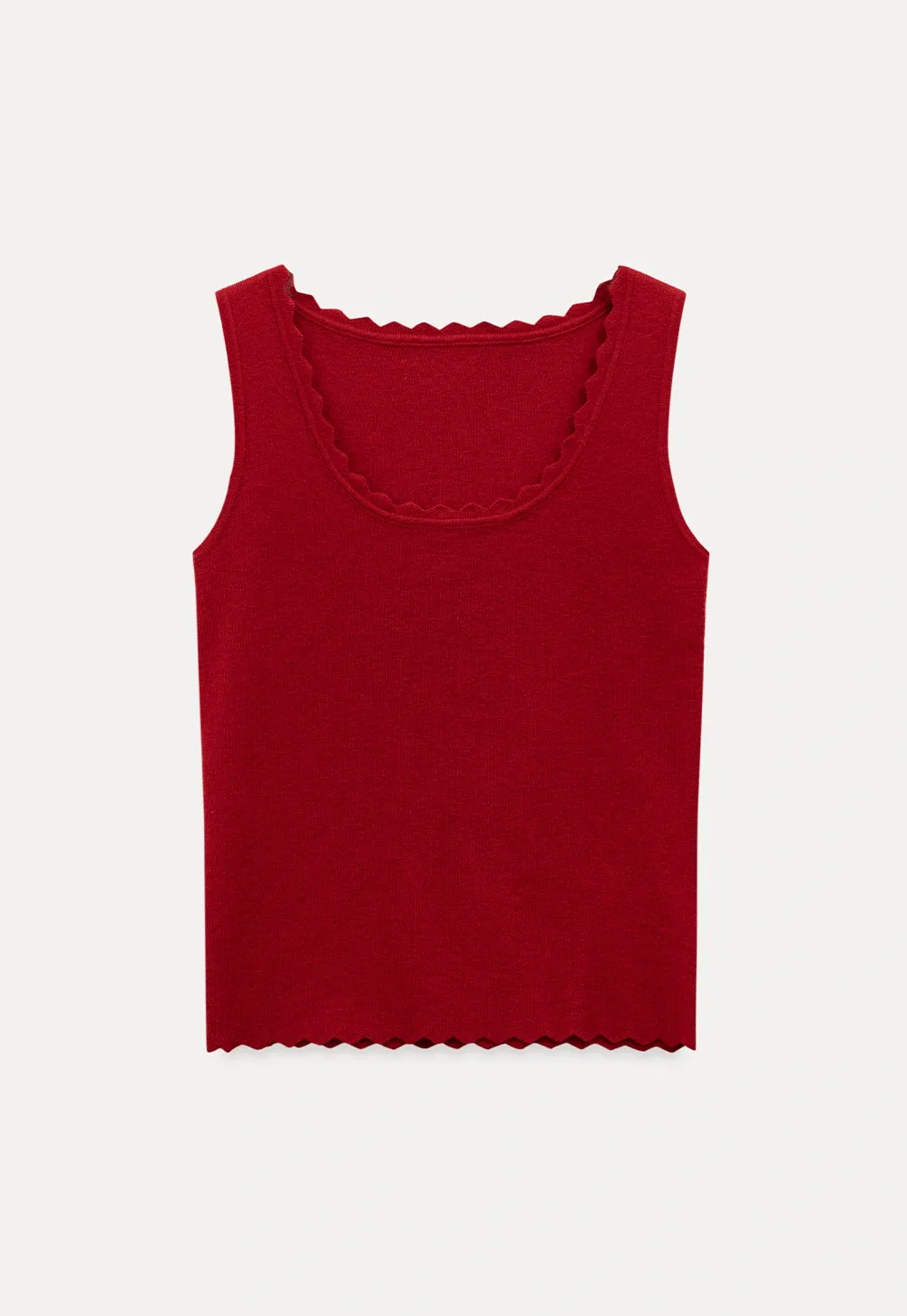 Women Red Tank Top and Argyle Cardigan Set