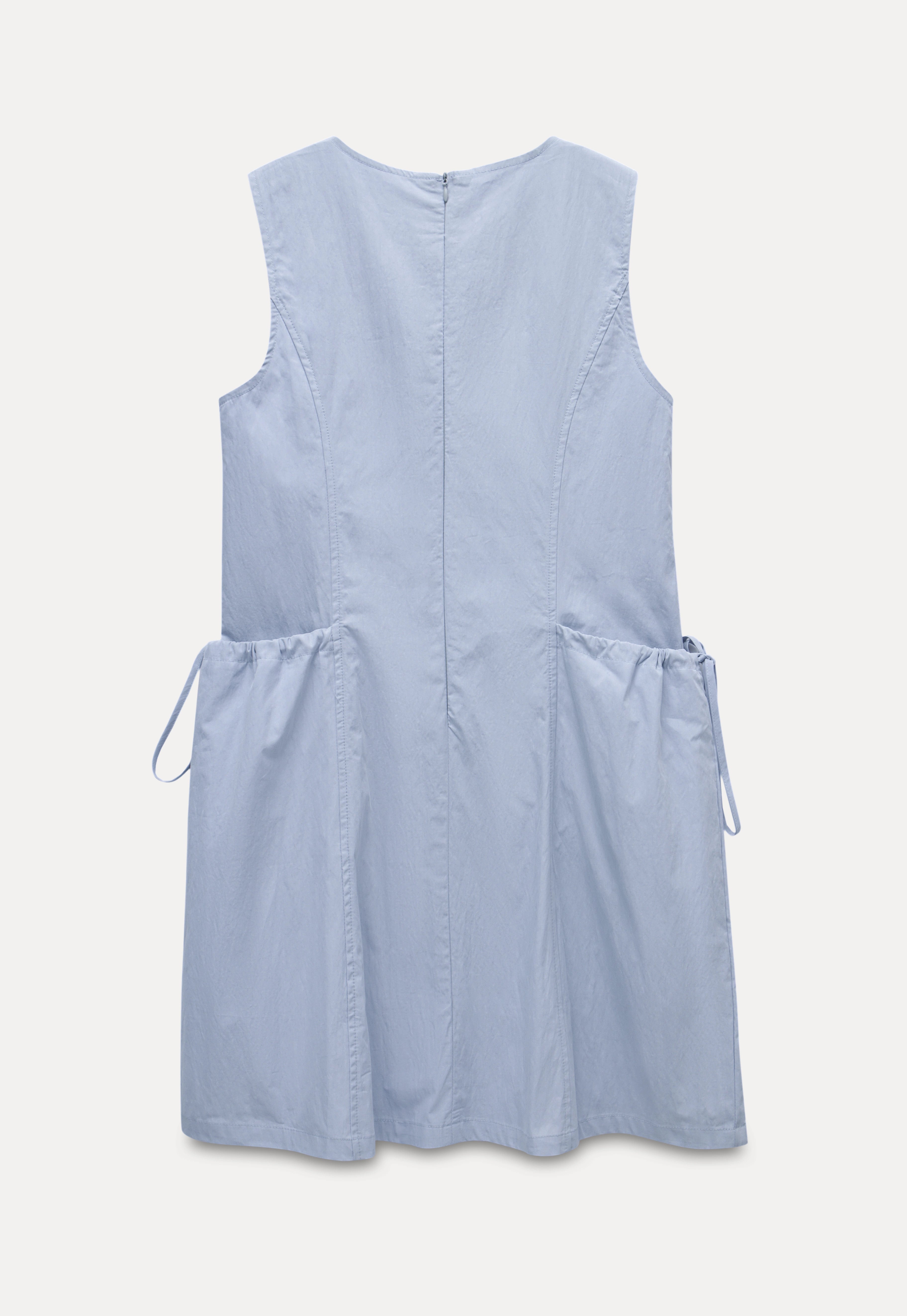 Sleeveless Drawstring Waist A-Line Dress