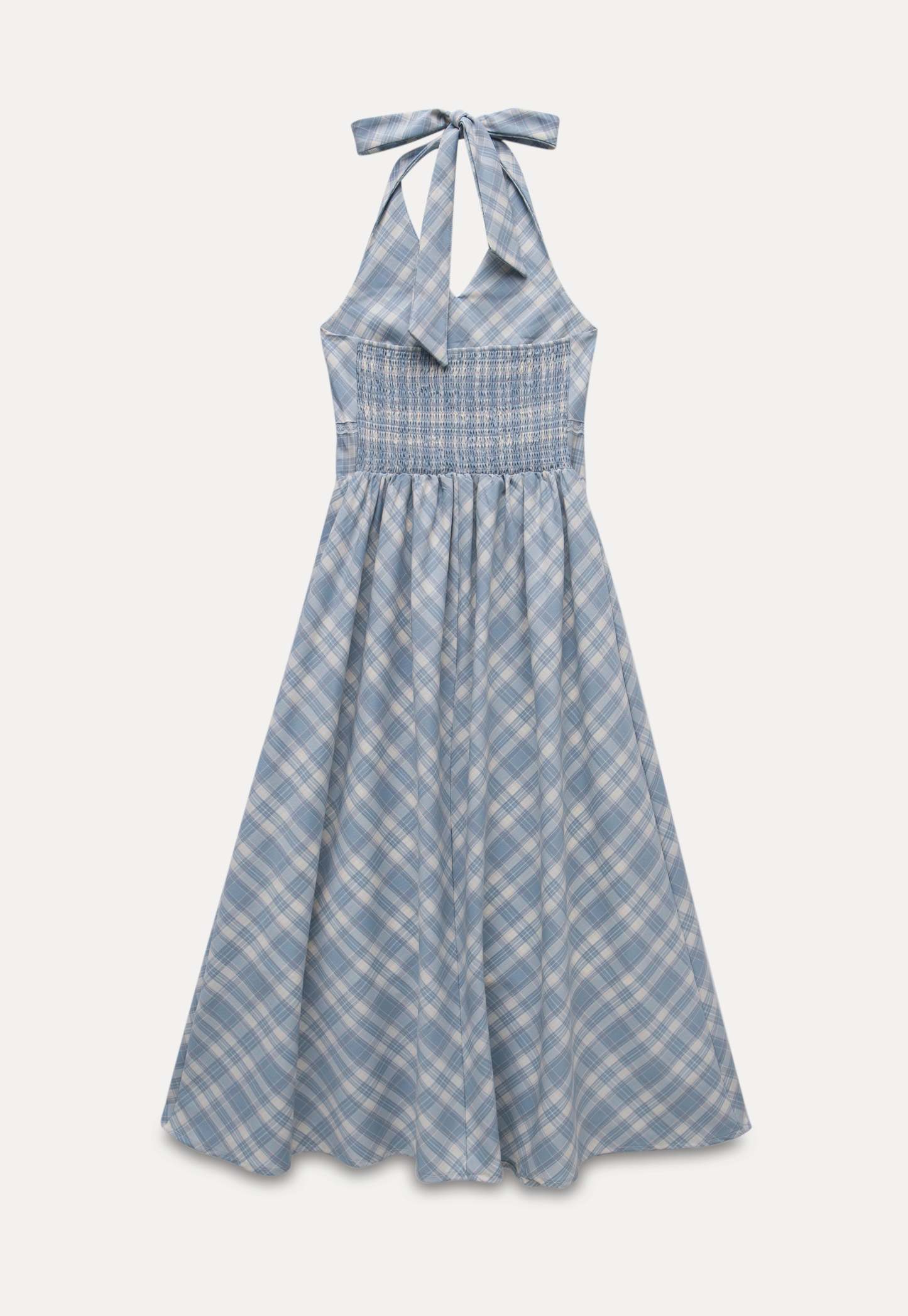 Plaid Halter Neck A-Line Dress2