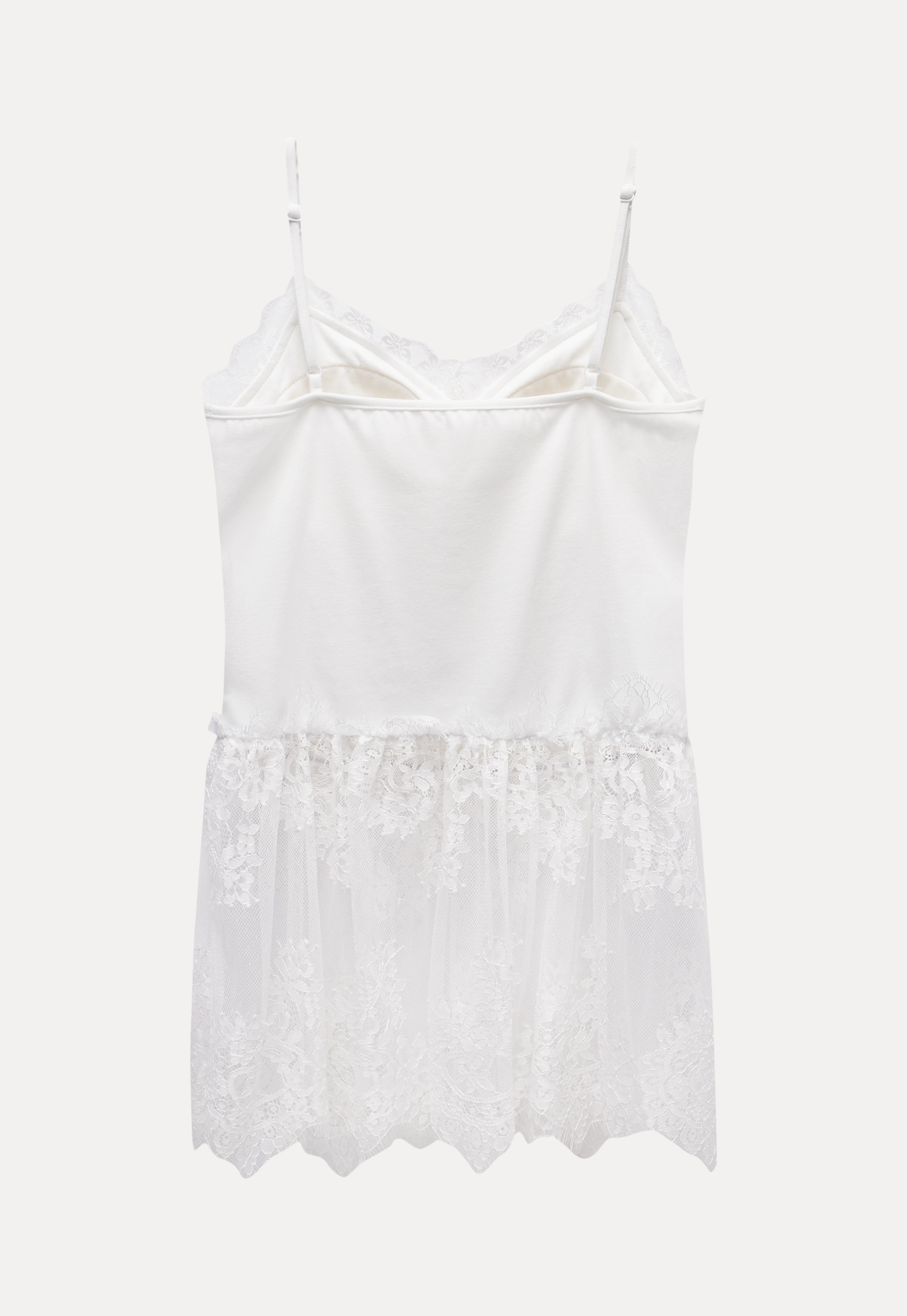 Two-piece Off-Shoulder Ruffle Sleeve Top + Lace-Trim Skirt