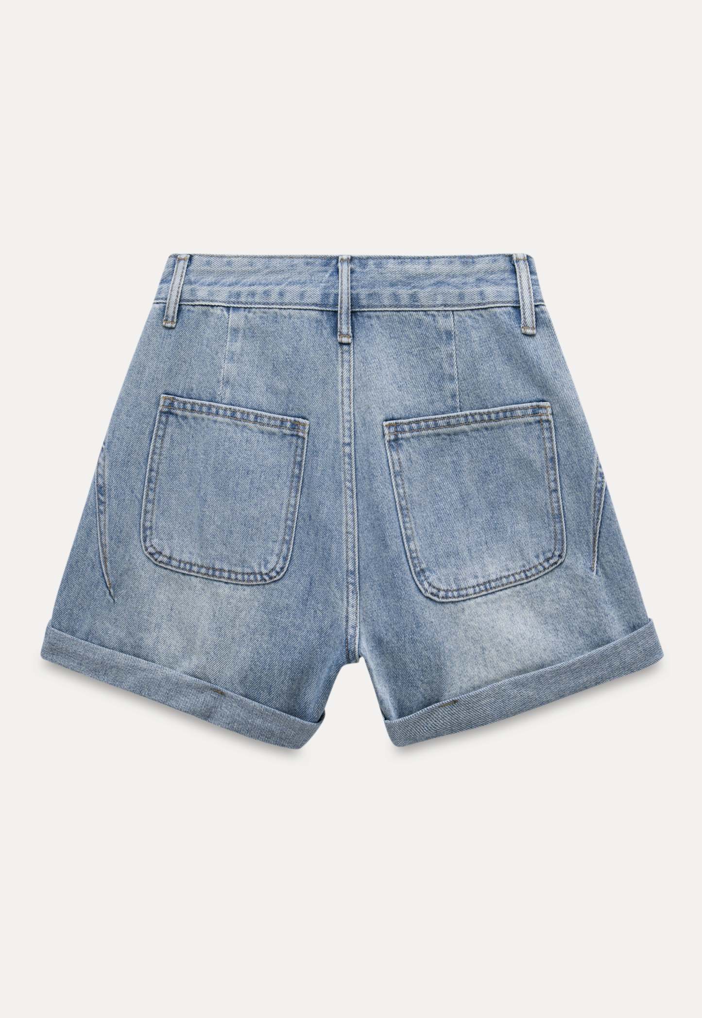 Cuffed Denim Shorts