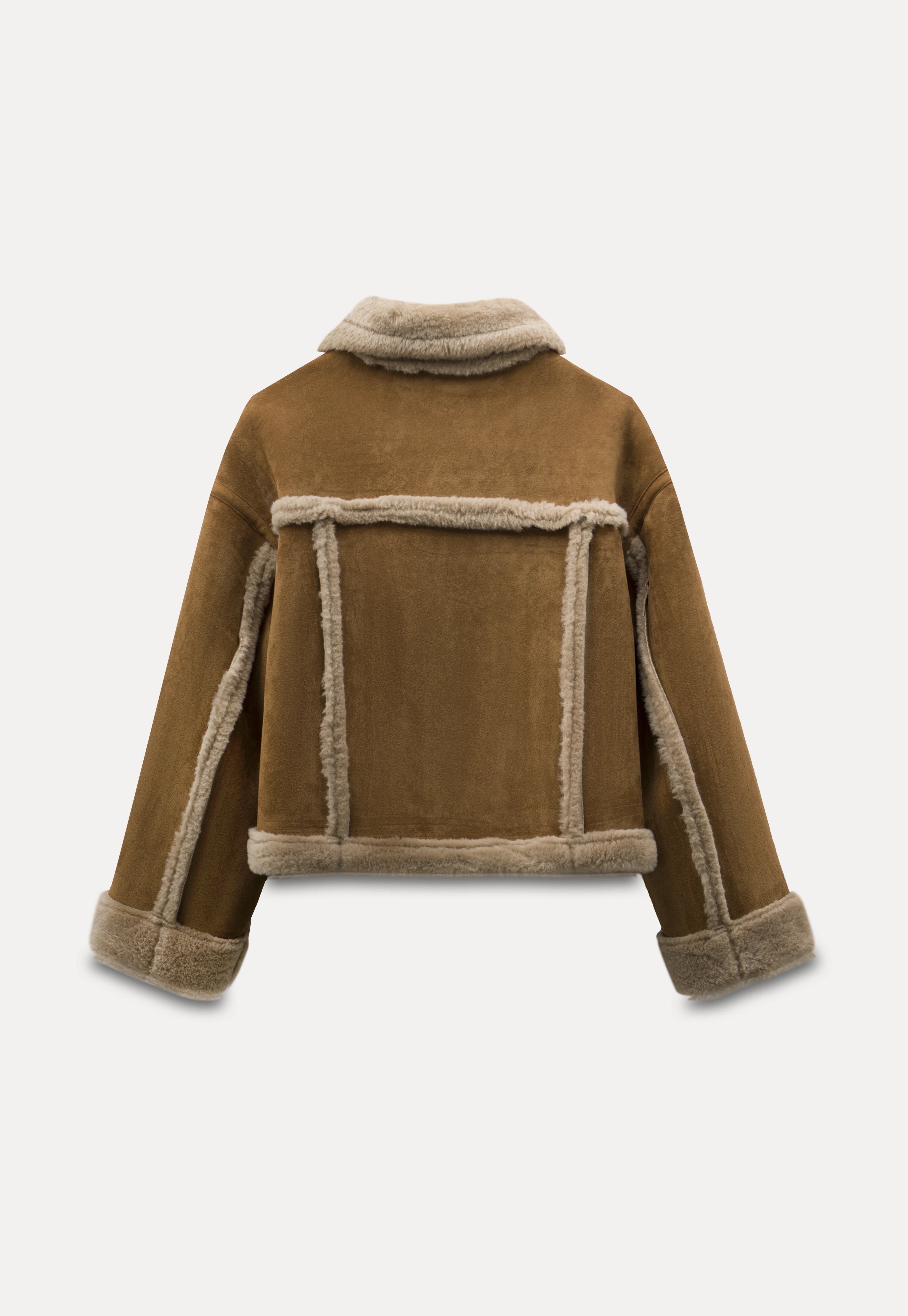Women's Vintage Faux Suede Shearling Toggle Jacket – EGGKA