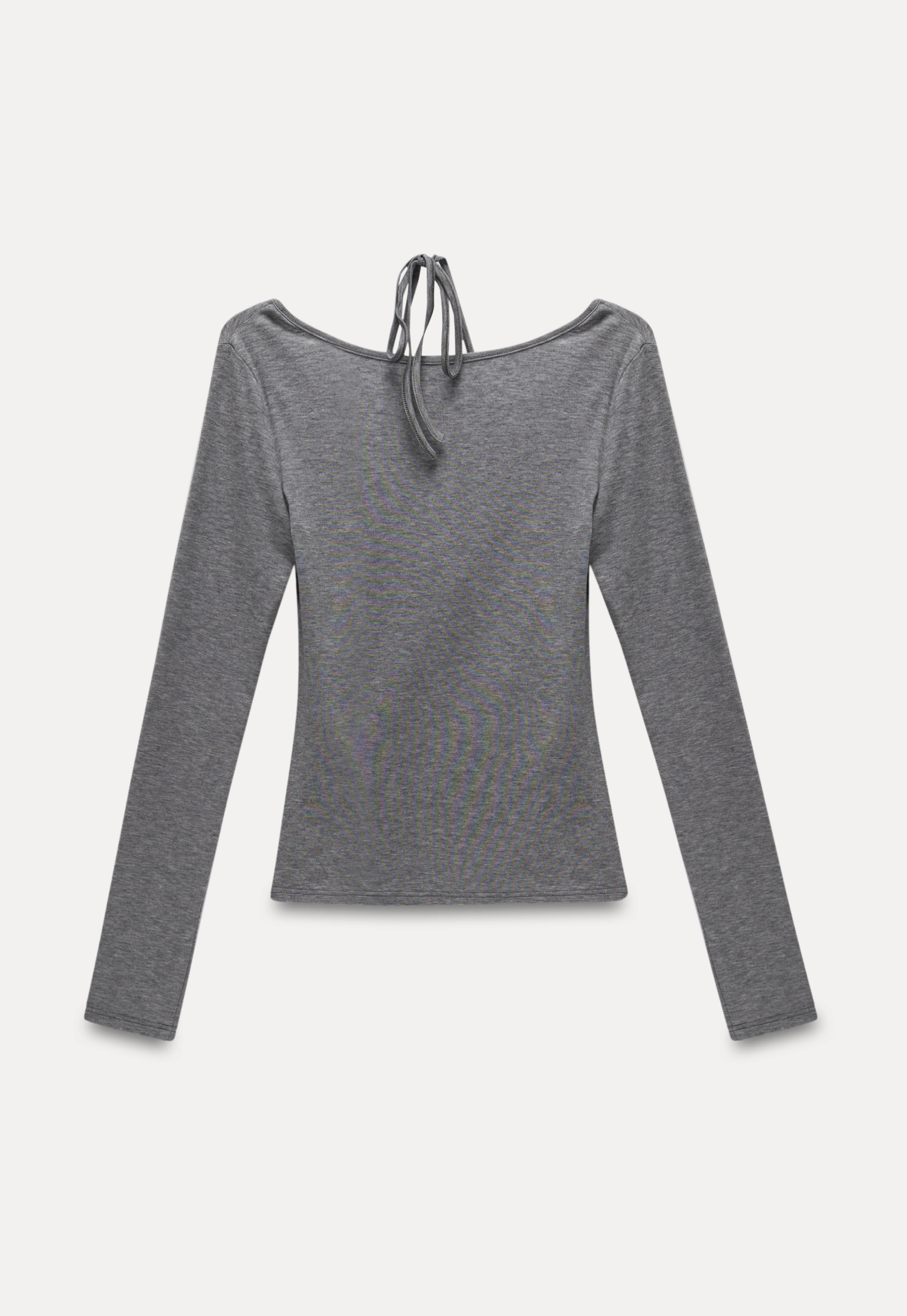 Halter Ruched Long Sleeve Top