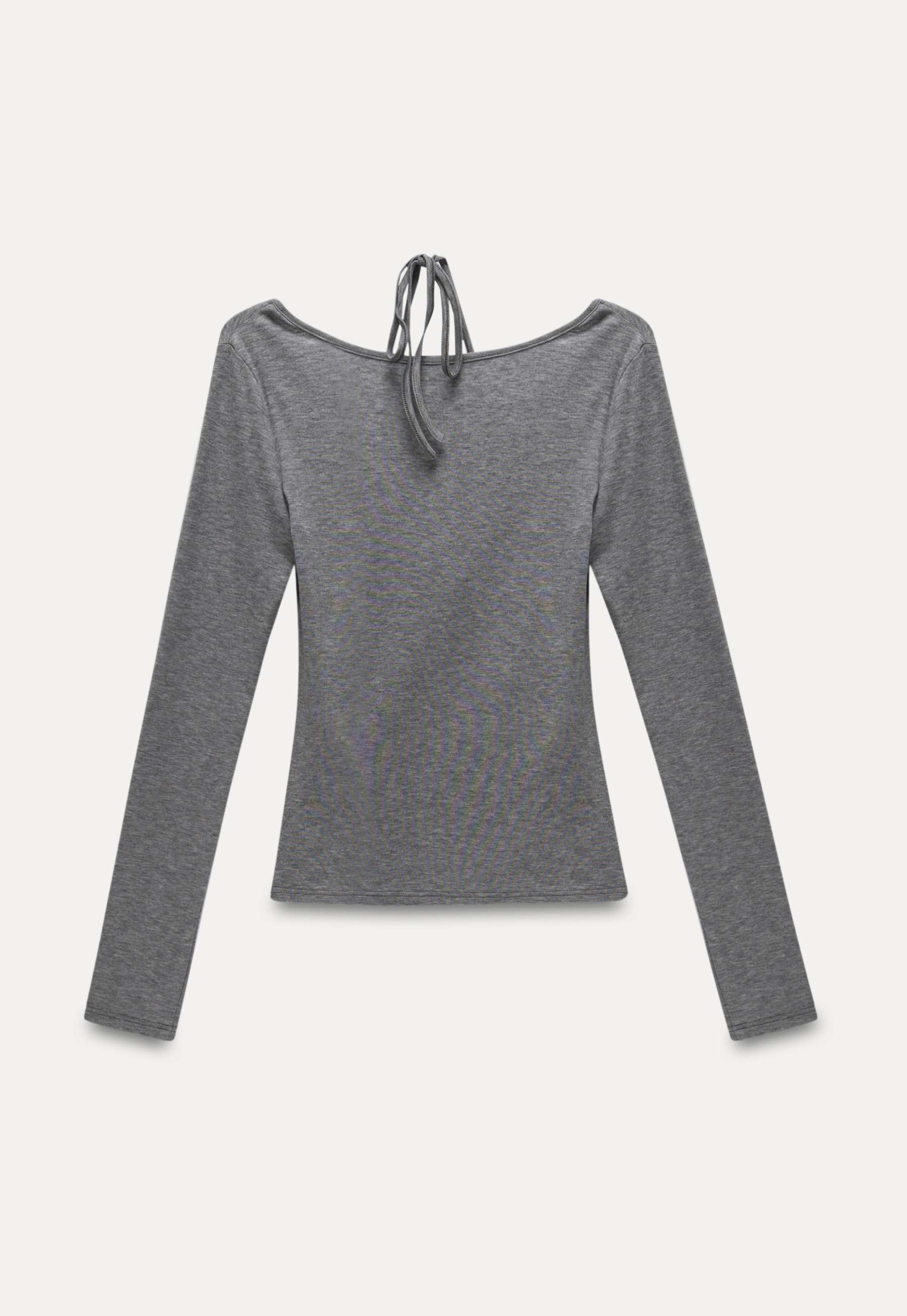 Halter Ruched Long Sleeve Top