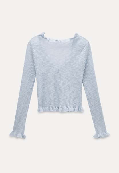 Ruffled Tie-Front Long Sleeve Top2
