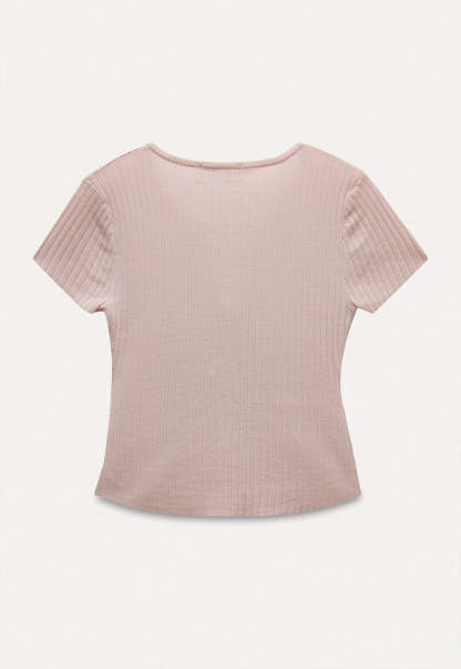 Ruched Button Front Tee3