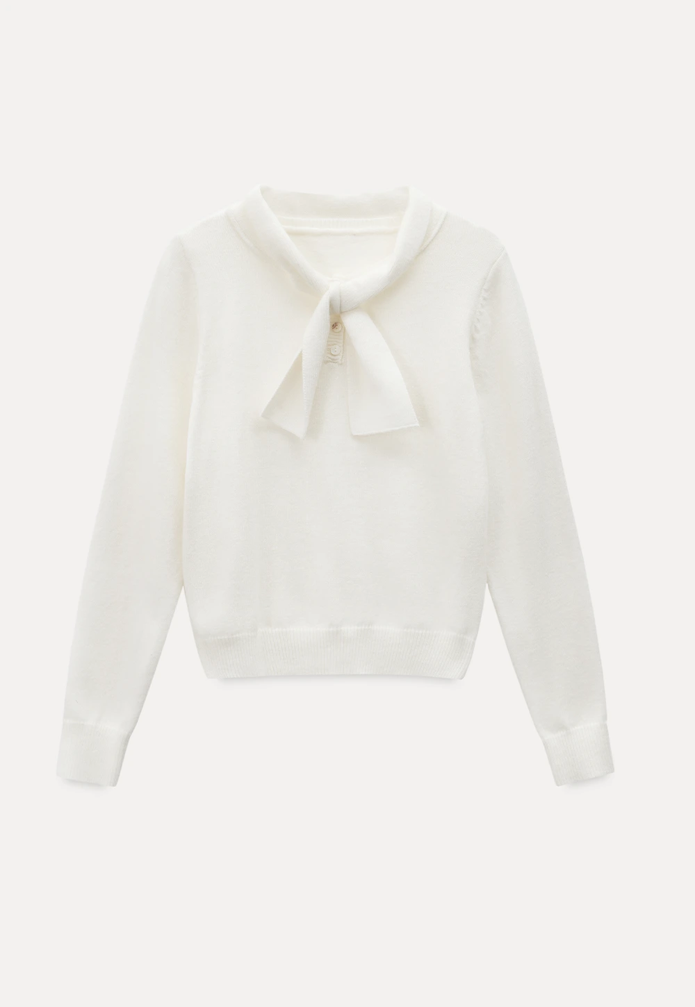 Womens Knit Sweater with Tie Neck