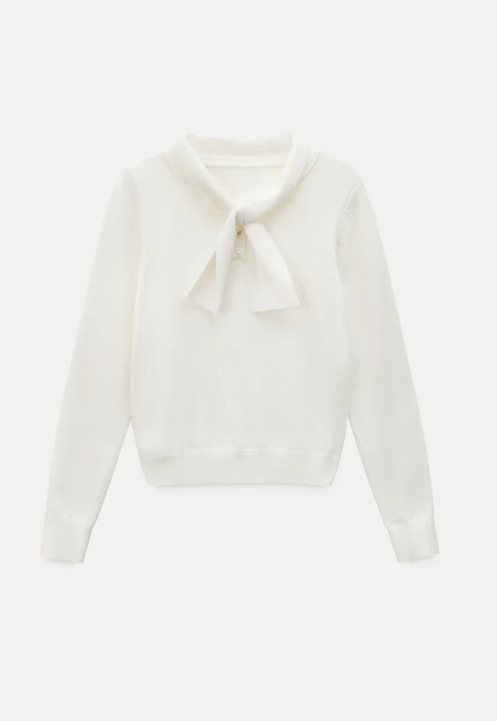 Womens Knit Sweater with Tie Neck