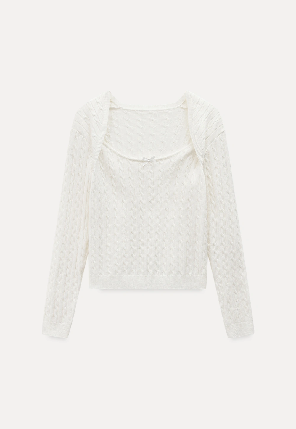Soft Long Sleeve Cable Knit Top for Casual Wear