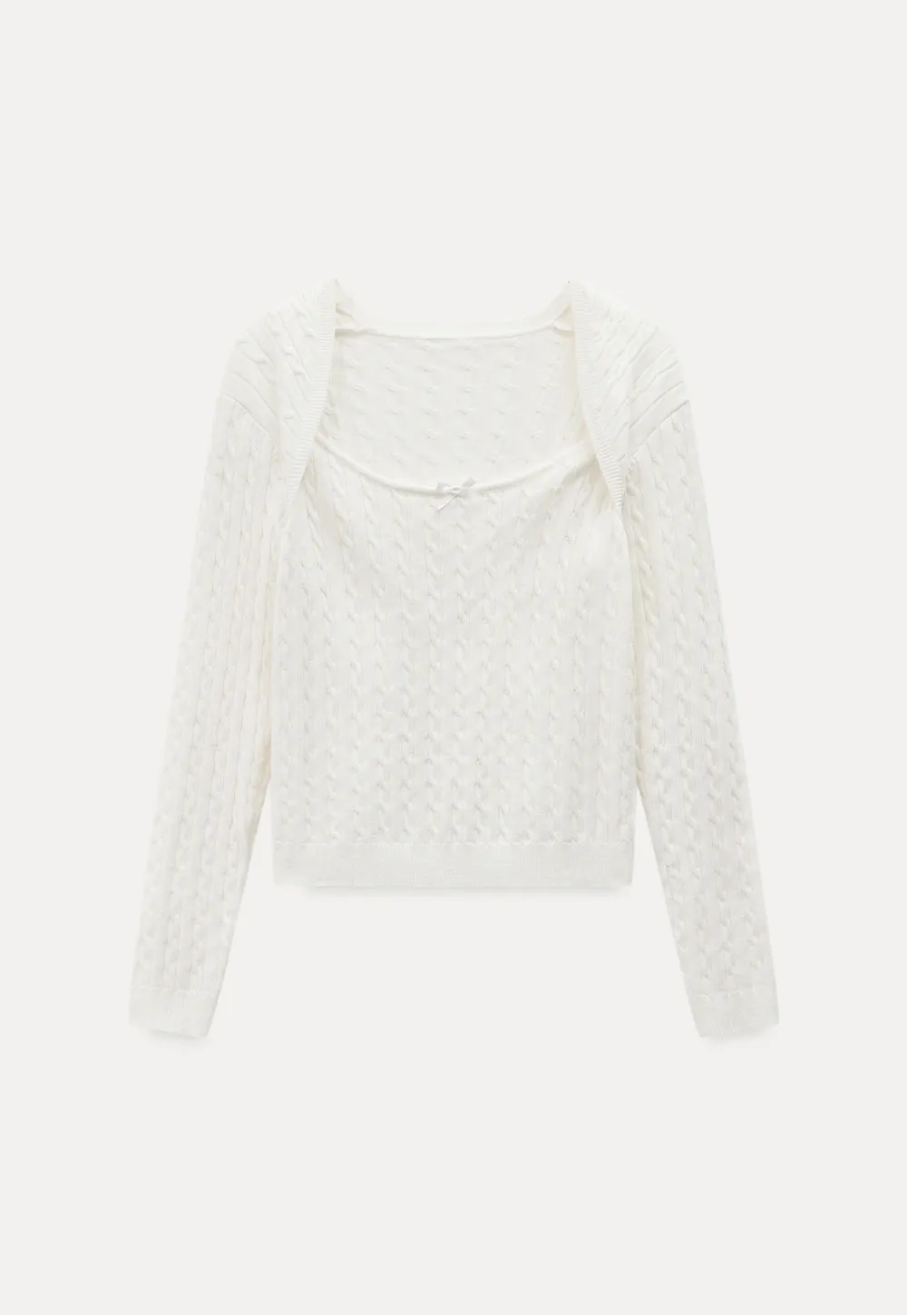Soft Long Sleeve Cable Knit Top for Casual Wear