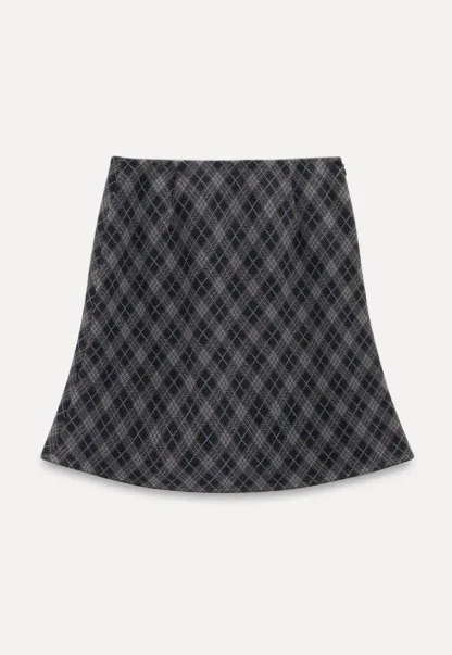 Plaid A-Line Mini Skirt
