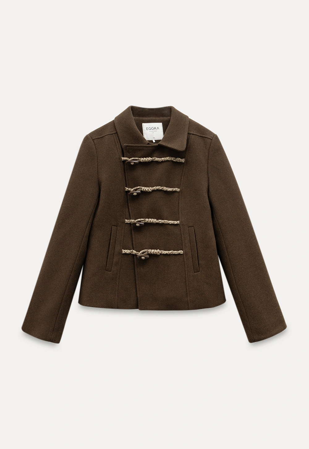 Women Wool-Blend Coat with Toggle Closure