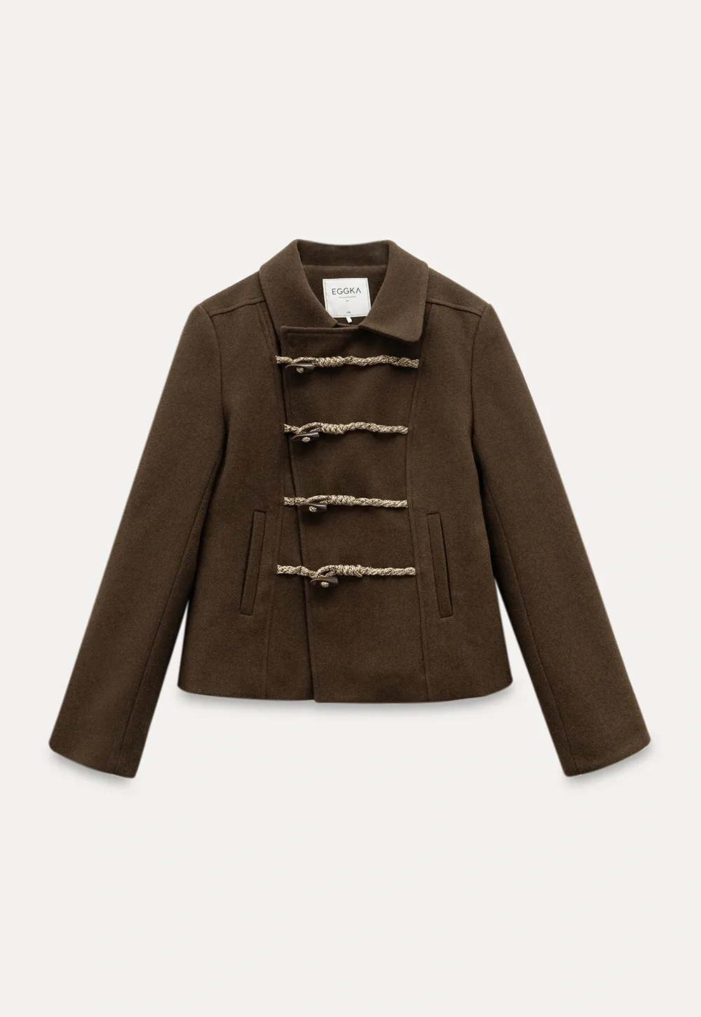 Women Wool-Blend Coat with Toggle Closure