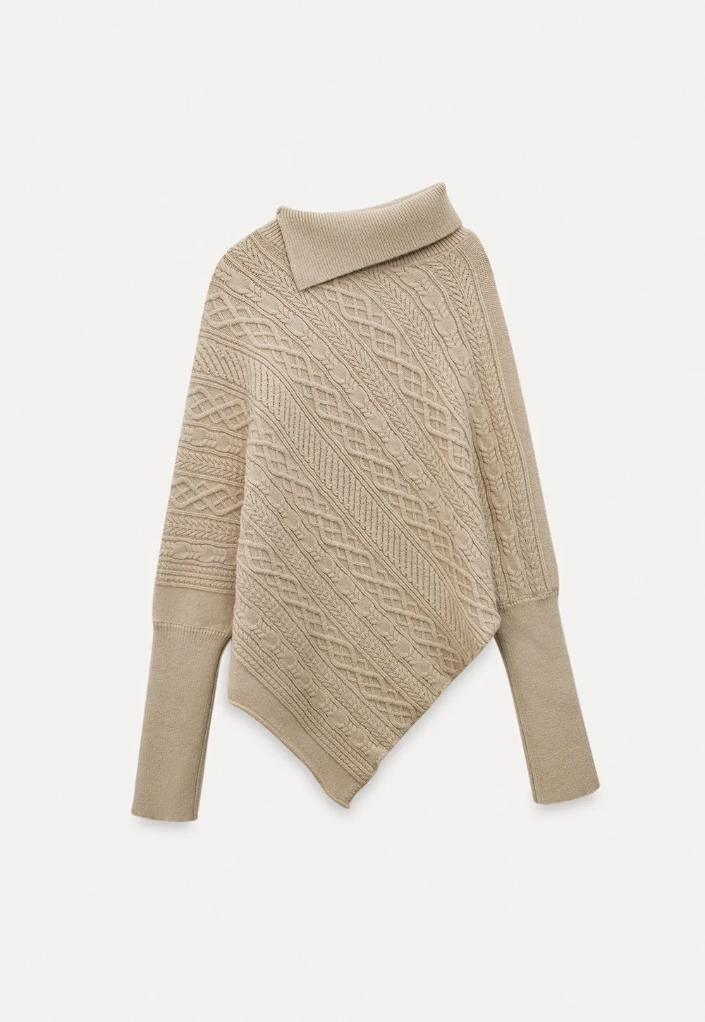 Warm Cable Knit Sweater Poncho for Women