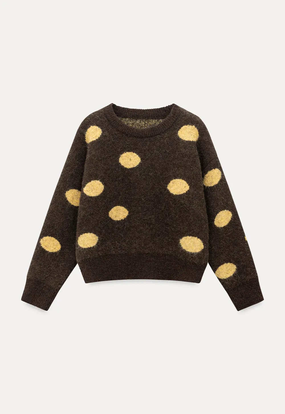 Fuzzy Polka Dot Knit Sweater