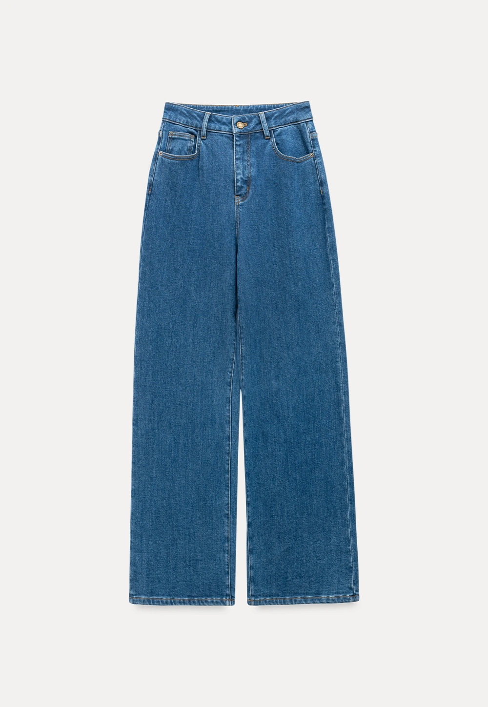 Chic Blue Wide-Legged High-Rise Jeans