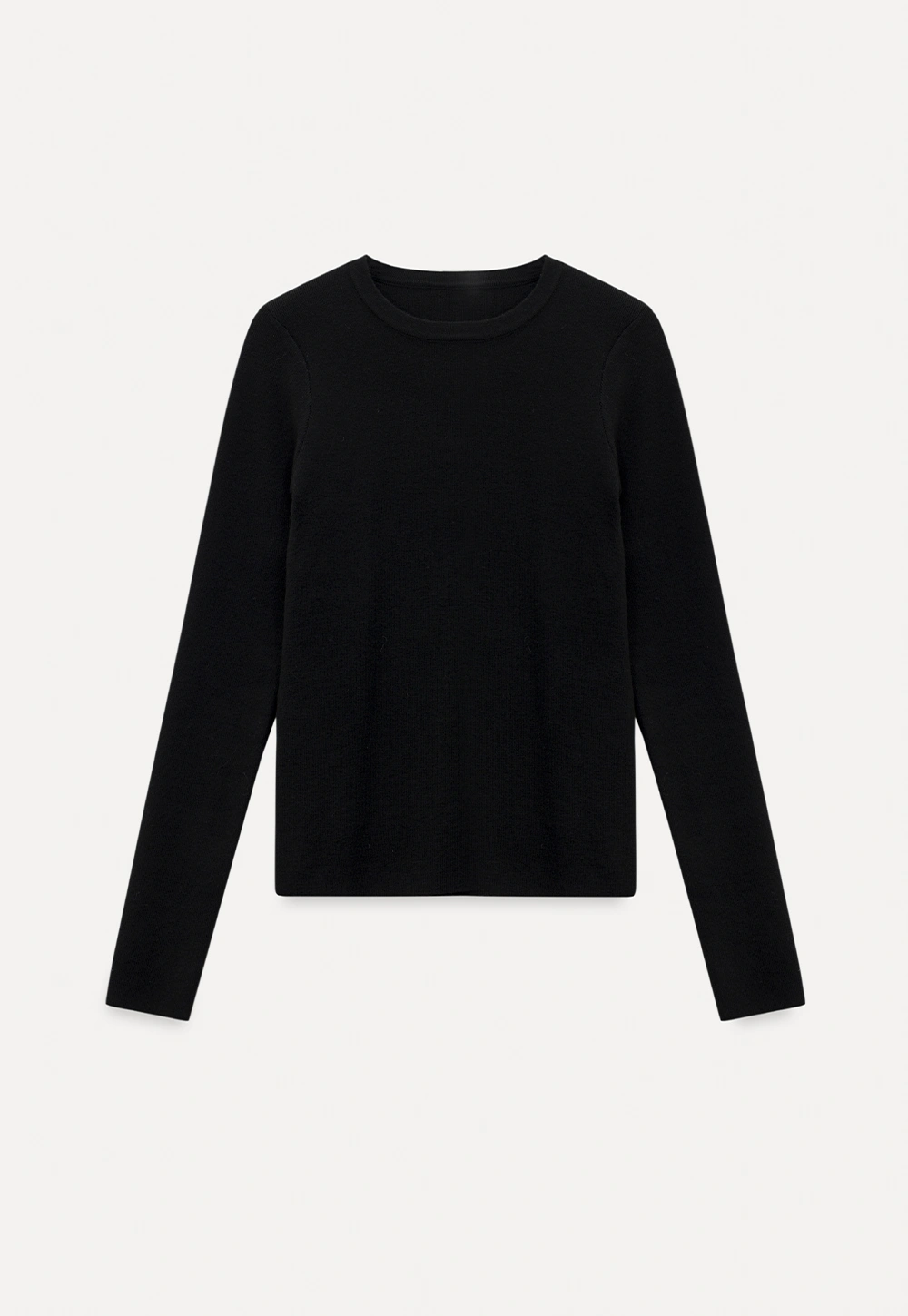 Women Black Long Sleeve Top and High-Waisted Skirt Set