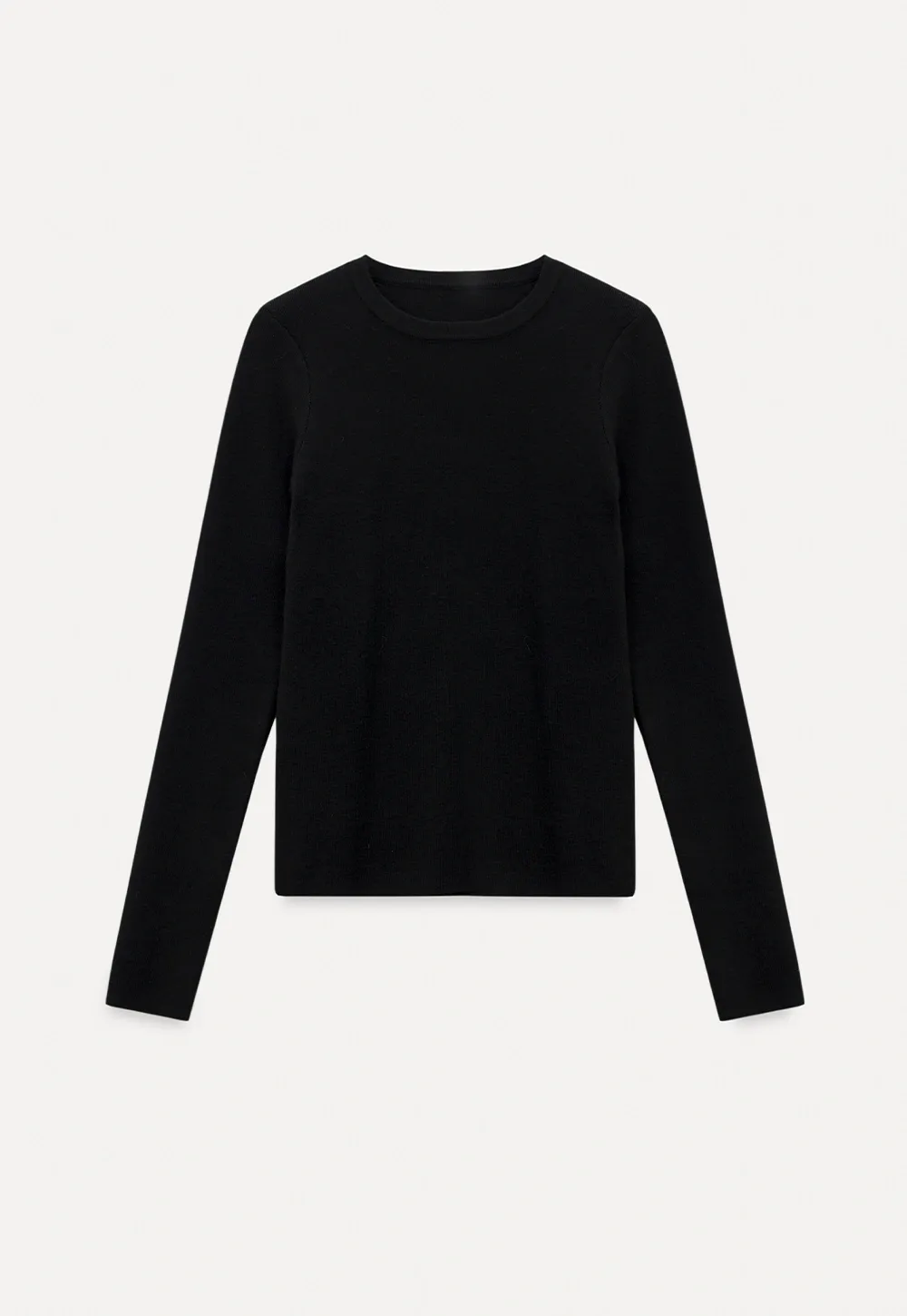 Women Black Long Sleeve Top and High-Waisted Skirt Set