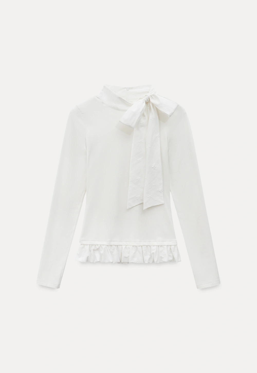 Fashionable White Long Sleeve Tee