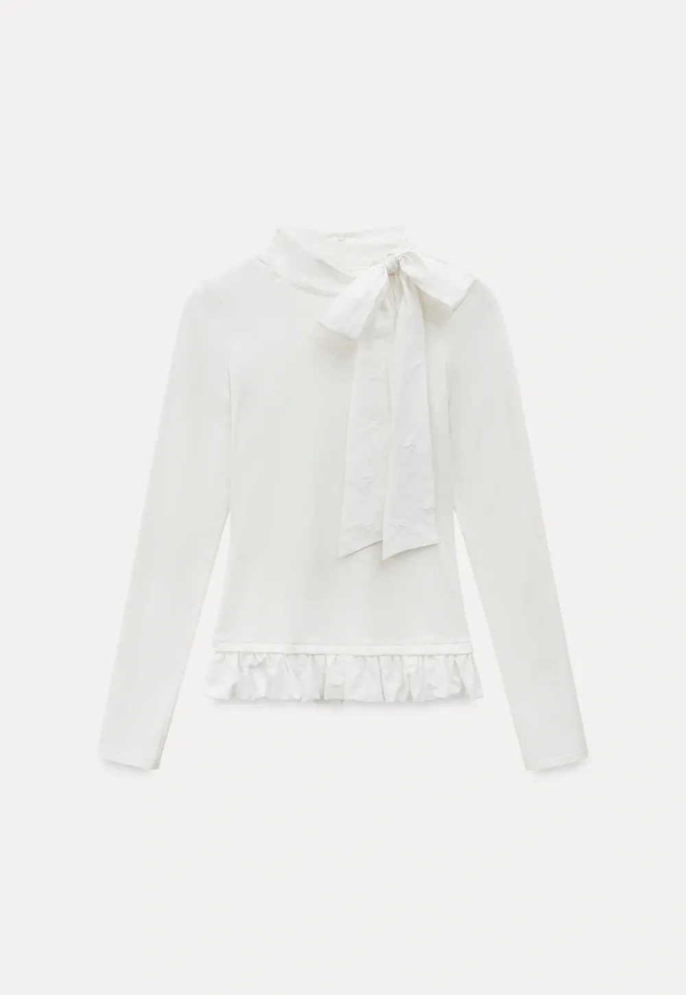 Fashionable White Long Sleeve Tee